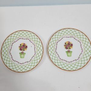 Set Of 2 Salad Plates Doulton Company Winter Festival Pattern 10422-1Tclo